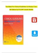 TEST BANK For Clinical Guidelines in Primary Care 4th Edition By Hollier&vert; Verified Chapter's 1 - 19 &vert;
