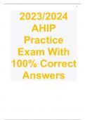 2023/2024 AHIP Practice Exam With 100% Correct Answers