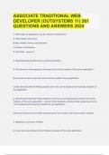 ASSOCIATE TRADITIONAL WEB DEVELOPER (OUTSYSTEMS 11) |261 QUESTIONS AND ANSWERS|GUARANTEED SUCCESS