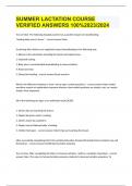 SUMMER LACTATION COURSE VERIFIED ANSWERS 100&percnt;2023&sol;2024