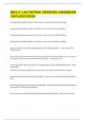 IBCLC LACTATION VERIFIED ANSWERS 100&percnt;2023&sol;2024