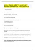 IBCLC EXAM - LEC VOCABULARY VERIFIED ANSWERS 100&percnt;2023&sol;2024
