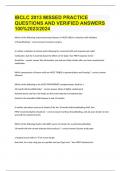 IBCLC 2013 MISSED PRACTICE QUESTIONS AND VERIFIED ANSWERS 100&percnt;2023&sol;2024