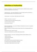 Definitions of Authenticity