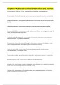 Chapter 9-Authentic Leadership Questions and answers 