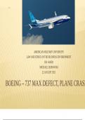 BUSN 311 Week 7 Assignment Boeing 737 Max defect Plane Crashes