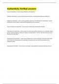 Authenticity Verified answers 