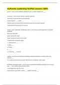 Authentic Leadership Verified answers 100&percnt;