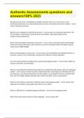 Authentic Assessments questions and answers100&percnt; 2023