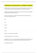 Authentic Assessment verified answers 