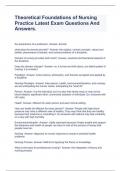 Theoretical Foundations of Nursing Practice Latest Exam Questions And Answers&period;