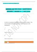 NURSING 240 HESI EXAM | QUESTIONS &  ANSWERS | GRADED A+ | 2023-2024