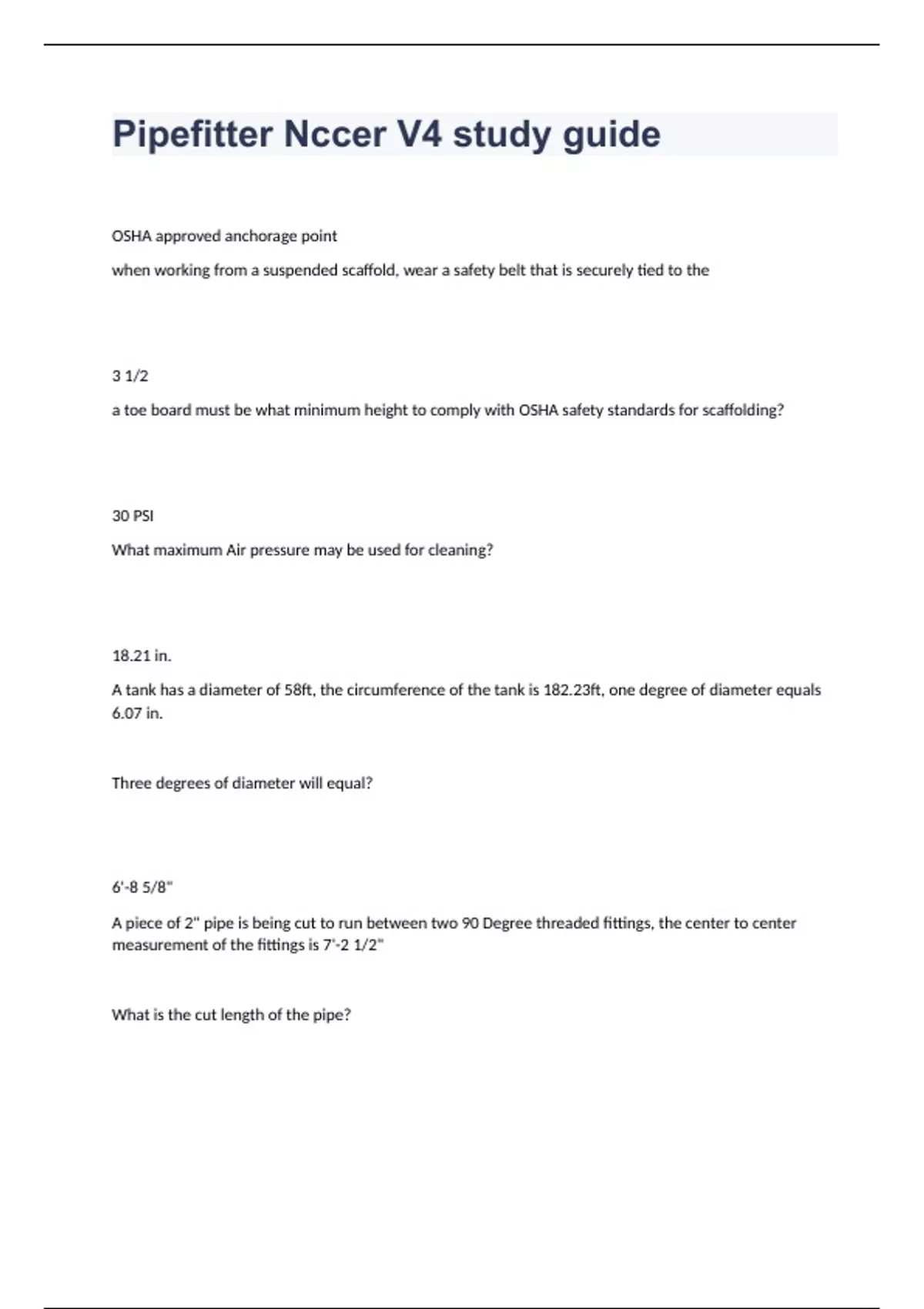 NCCER TEST COMBINED TOGETHER 2023/2024 CORRECTLY ANSWERED Stuvia US