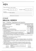 AQA A-level BIBLICAL HEBREW Paper 1 JUNE 2023 QUESTION PAPER: Translation, Comprehension and Composition