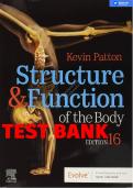 STRUCTURE AND FUNCTION OF THE BODY 16TH EDITION PATTON TEST BANK