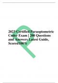 023 Certified Paraoptometric Coder Exam &vert; 200 Questions  and Answers Latest Guide&comma;  Scored100&percnt;