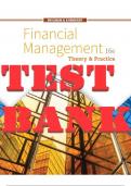 TEST BANK for Financial Management: Theory & Practice 16th Edition Eugene F. Brigham & Michael C. Ehrhardt.