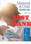 TEST BANK for Maternal & Child Nursing Care 6th Edition. Marcia London; Patricia Ladewig; Michele Davidson; Jane W. Ball DrPH, RN, CPNP; Ruth C. Bindler; Kay. ISBN 9780136860365. 