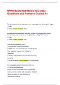 NFHS Basketball Rules Test 2023 Questions and Answers Graded A&plus;