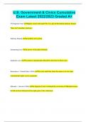 U&period;S&period; Government & Civics Cumulative Exam Latest 2022&sol;2023 Graded A&plus;