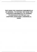 Test Bank For Potter and Perry's Canadian Fundamentals of Nursing 7th Edition By Barbara Astle