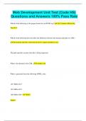 Web Development Unit Test &lpar;Code HS&rpar; Questions and Answers 100&percnt; Pass Rate