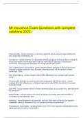   MI Insurance Exam Questions with complete solutions 2023&period;