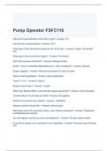 Pump Operator FSFC116 Exam Questions and Answers