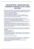 OB EXAM MOD 1 QUESTIONS AND  ANSWERS A&plus;GRADED STUDY GUIDE  2023-2024