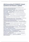 ASU Accounting 231 EXAM &num;1 &vert; Actual questions and answers &vert; updated