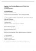 Nursing Theories Exam 2 Questions With Correct Answers 