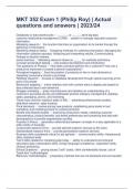 MKT 352 Exam 1 &lpar;Philip Roy&rpar; &vert; Actual questions and answers &vert; 2023&sol;24 