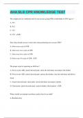 AHA BLS CPR KNOWLEDGE TEST &vert; Questions with 100&percnt; Correct Answers &vert; Latest Update 2024 &vert; Verified