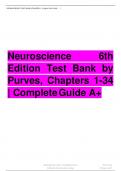 Neuroscience 6th  Edition Test Bank by  Purves, Chapters 1-34  | CompleteGuide A+