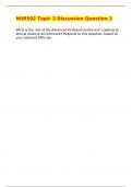 NUR502 TOPIC 2 DISCUSSION QUESTION 2 CORRECTLY ANSWERED &sol;LATEST UPDATE VERSION&sol; GRADED A&plus;