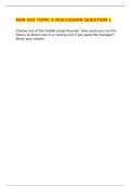 NUR502 TOPIC 6 DISCUSSION QUESTION 1 CORRECTLY ANSWERED &sol;LATEST UPDATE VERSION&sol; GRADED A&plus;