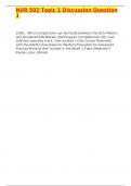 NUR502 TOPIC 1 DISCUSSION QUESTION 1 CORRECTLY ANSWERED &sol;LATEST UPDATE VERSION&sol; GRADED A&plus;