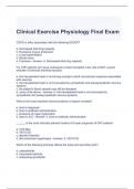 Clinical Exercise Physiology Final Exam with complete solutions