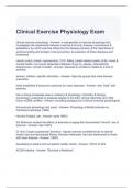 Clinical Exercise Physiology Exam Questions with correct Answers