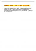 NUR502 TOPIC 3 DISCUSSION QUESTION 1 CORRECTLY ANSWERED &sol;LATEST UPDATE VERSION&sol; GRADED A&plus;