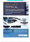 SEIDEL'S GUIDE TO PHYSICAL EXAMINATION 9TH EDITION BY JANE W. BALL,  JOYCE E. DAINS, JOHN A. FLYNN, ROSALYN W. STEWART (9780323545068)  COMPLETE TEST BANK CHAPTERS 1-26/ TEST BANK FOR SEIDEL'S GUIDE TO  PHYSICAL EXAMINATION 9TH EDITION BALL NEWEST T