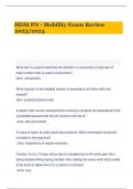 HESI PN - Mobility Exam Review 2023&sol;2024