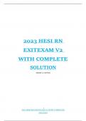 2023 HESI RN EXITEXAM V2  WITH COMPLETE SOLUTION RANKED A+ 100 PASS