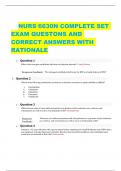 NURS 6630N COMPLETE SET  EXAM QUESTONS AND  CORRECT ANSWERS WITH  RATIONALE