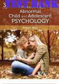 TEST BANK (Instructor resource) for Introduction to Abnormal Child and Adolescent Psychology 3rd Edition by Robert Weis