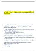  MIS 515 Exam 1 questions and answers latest top score.