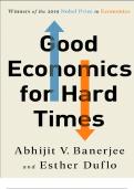 Good Economics for Hard Times by Abhijit V Banerjee Esther Duflo