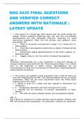 NSG 6435 FINAL QUESTIONS  AND VERIFIED CORRECT  ANSWERS WITH RATIONALE |  LATEST UPDATE