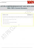 ATI PN COMPREHENSIVE EXIT 2023 WITH NGN With 100&percnt; Correct Answers&period;