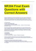 NR304 Final Exam Questions with Correct Answers